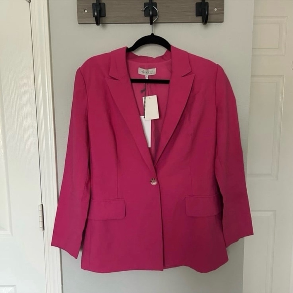 NWT Wayf Hot Pink Boxy Single Button Blazer Women’s Small